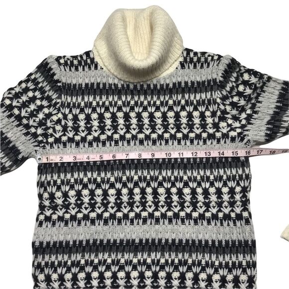 Loft Wool Alpaca Blend Woven Mixed Stitch Turtleneck Sweater Sz S NWT - Picture 6 of 10
